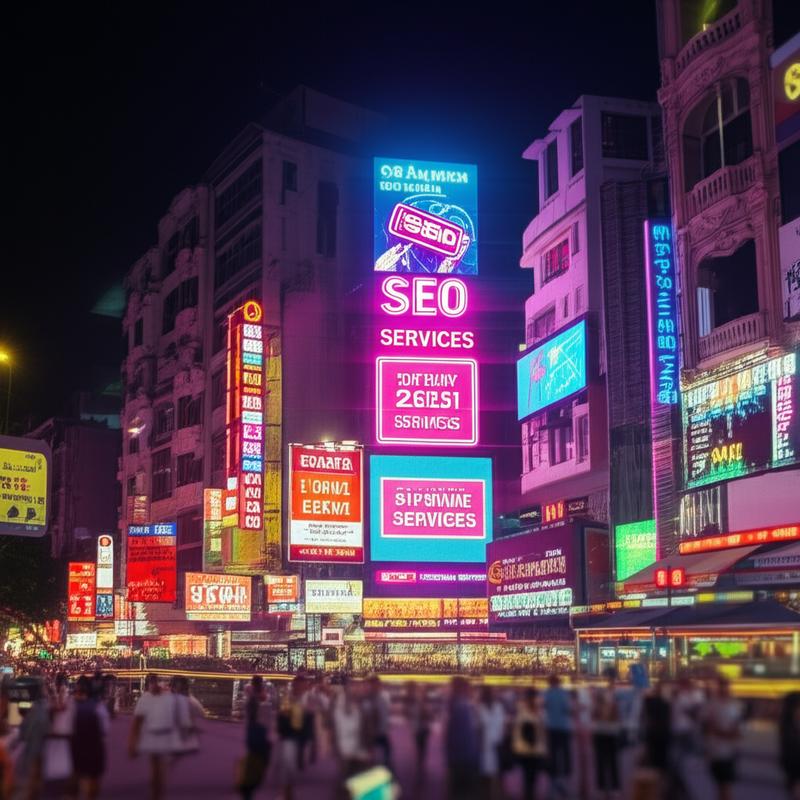 Hanoi street with SEO ads.