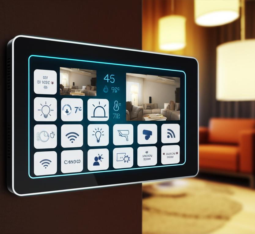 Bảng điều khiển IoT nhà thông minh hiện đại.