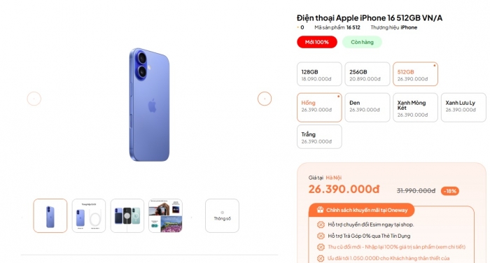 iPhone 16 vẫn rẻ hấp dẫn trước iPhone 17 mới, chỉ từ 18 triệu, tiết kiệm hơn tới 6.4 triệu đồng iphone 16 van re hap dan truoc iphone 17 moi chi tu 18 trieu tiet kiem hon toi 6 4 trieu dong