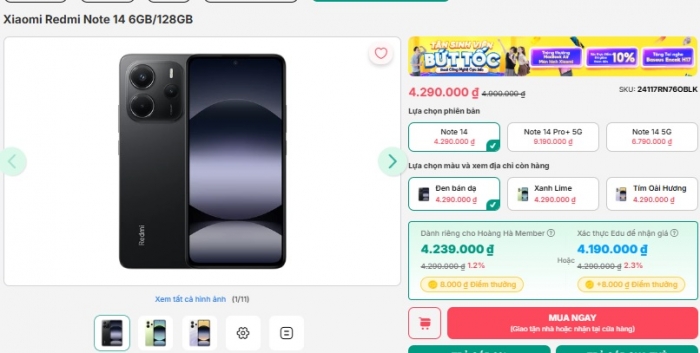 Redmi Note 14 rẻ như bèo tháng 9, màn hình, camera xịn ăn đứt cả iPhone 16 và có thể cả iPhone 17